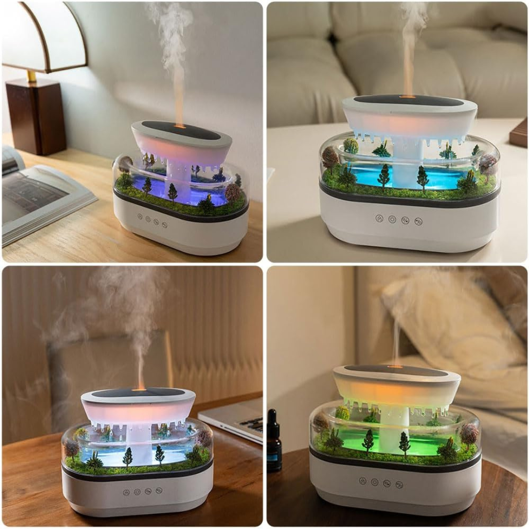 Humidifier with raindrops
