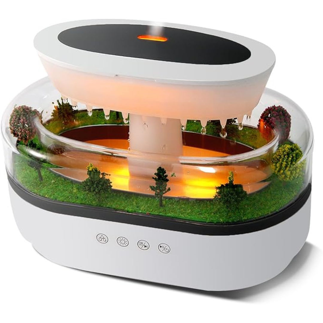 Humidifier with raindrops